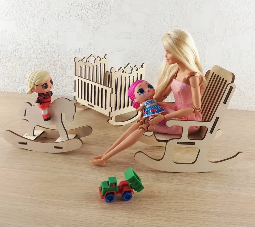 DIY Dollhouse Furniture Set Laser Cut Vector Plan