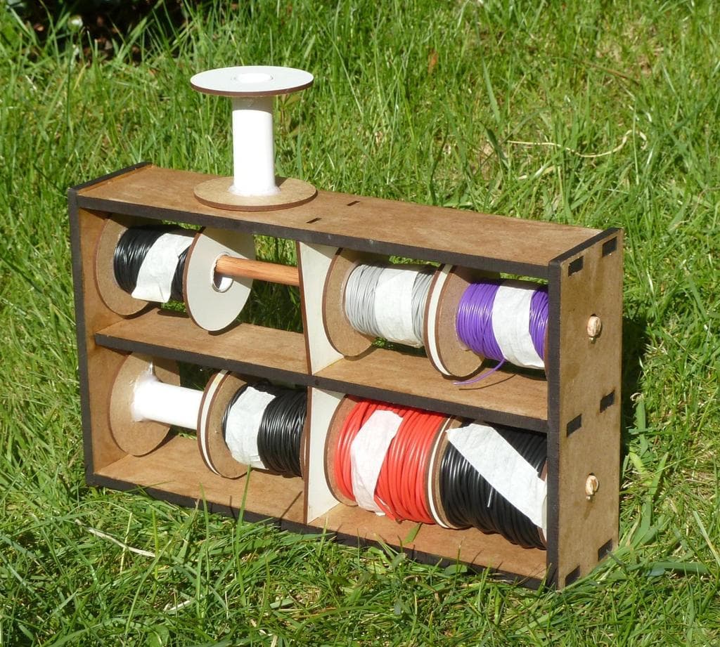 DIY Laser Cut Wire Spool Holder Rack - Free Vector File