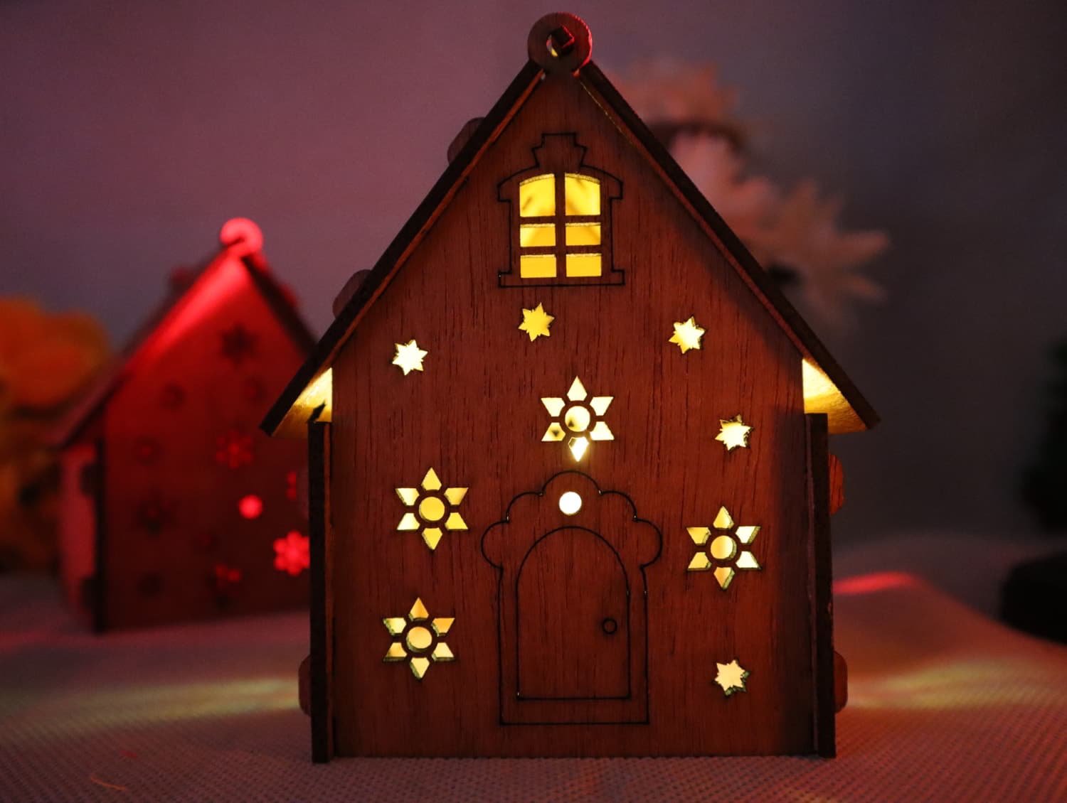 DIY Laser Cut Wooden Christmas House Lamp Vector File