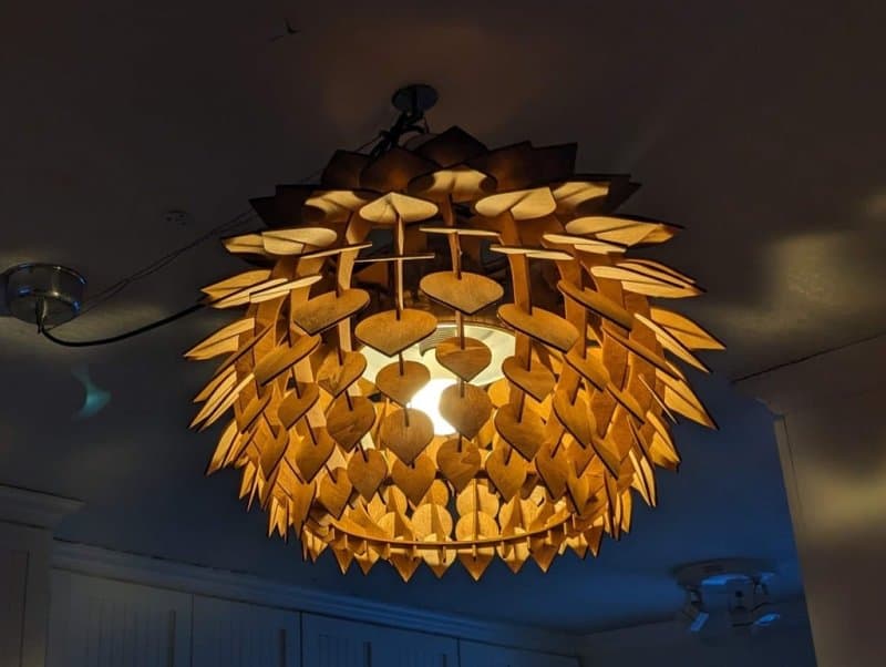 DIY Pinecone Pendant Lamp Laser Cut Vector File