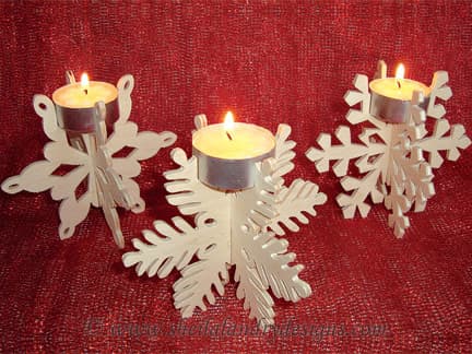 DIY Snowflake Tea Light Candle Holder Laser Cut Vector