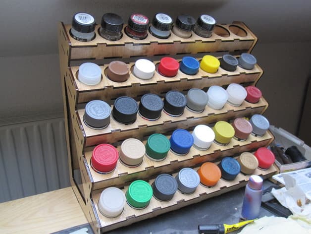 DIY Tiered Paint Bottle Rack Laser Cut Vector Plan