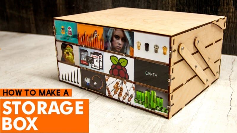 DIY Tiered Wooden Organizer Box Laser Cut Vector File