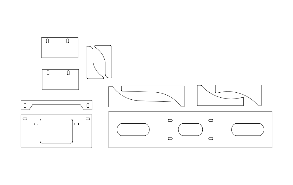 DIY Winch Cradle Mount Vector Plan for CNC Laser Cutting DXF