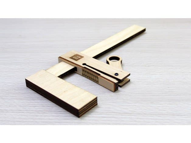 DIY Wooden Bar Clamp Laser Cut Vector File (DXF)