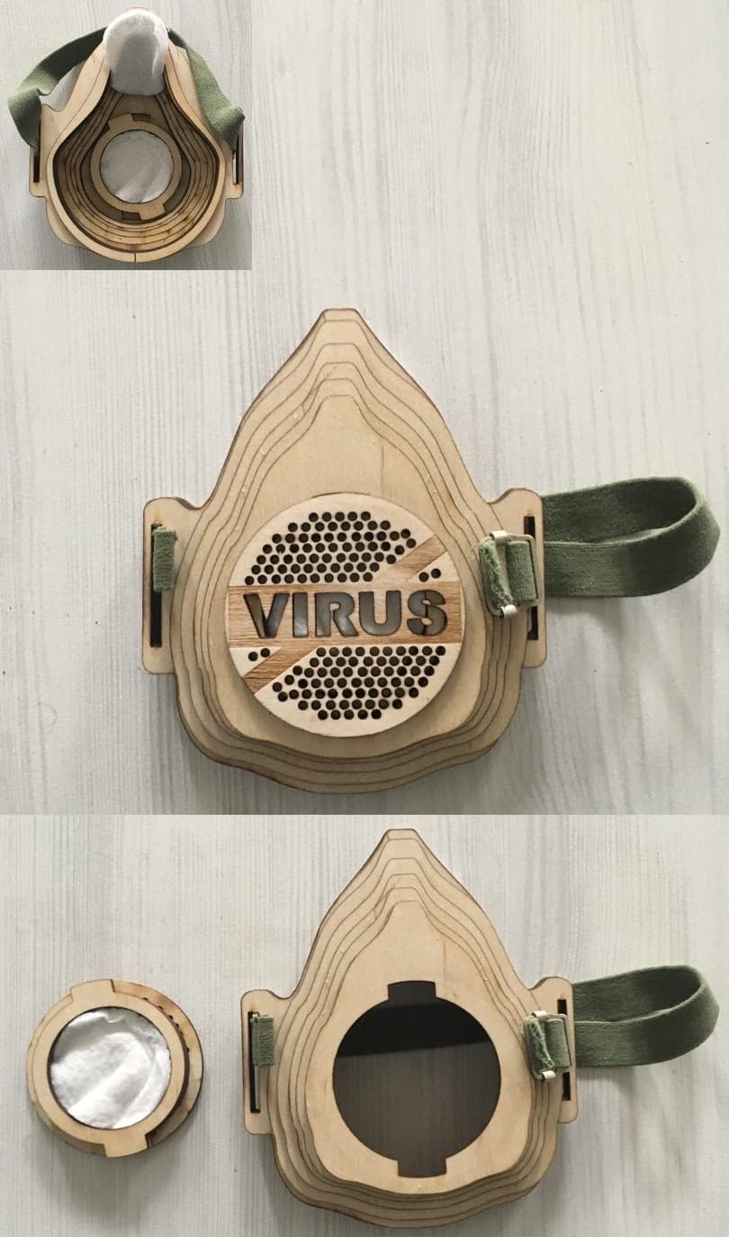 DIY Wooden Protective Face Mask Laser Cut Vector File