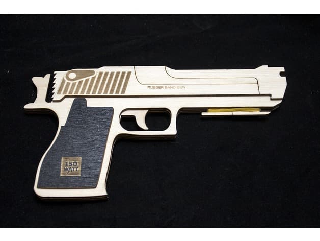 DIY Wooden Rubber Band Gun Laser Cut Vector Plan