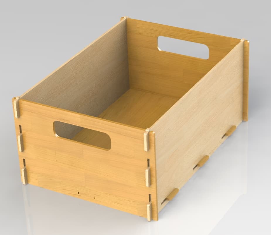 DIY Wooden Storage Crate Vector Laser Cut Plan (DXF)