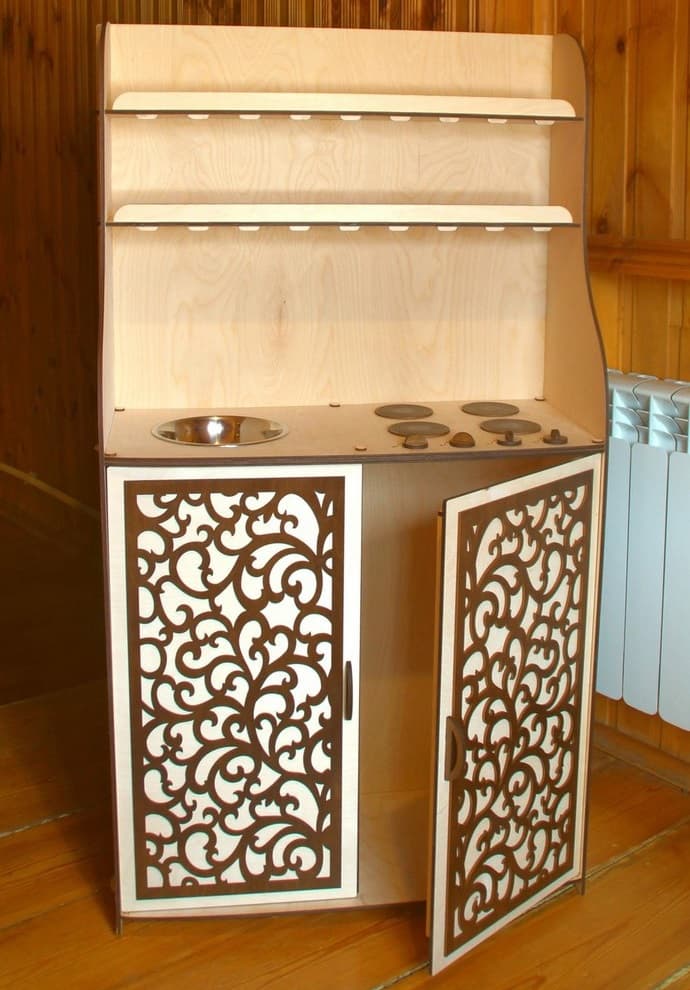 DIY Wooden Toy Kitchen Play Set - Laser Cut Vector Plan