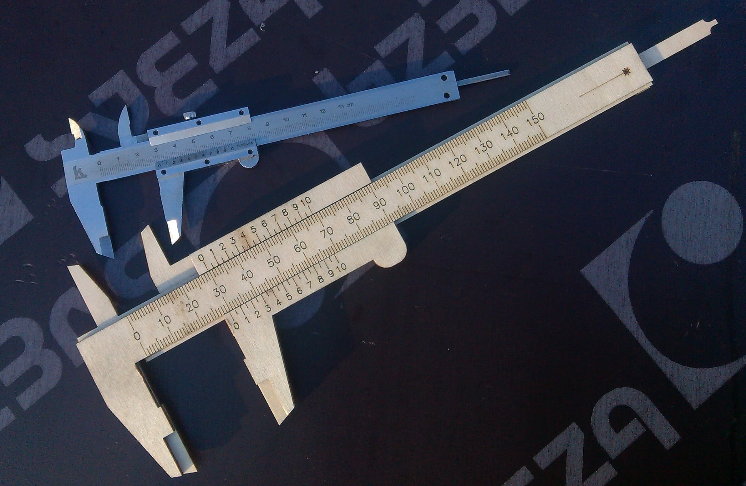 DIY Wooden Vernier Caliper Vector Plan for Laser Cutting DXF