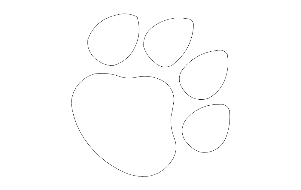 Dog Paw Print Vector Design - Free DXF File for Laser Cutting