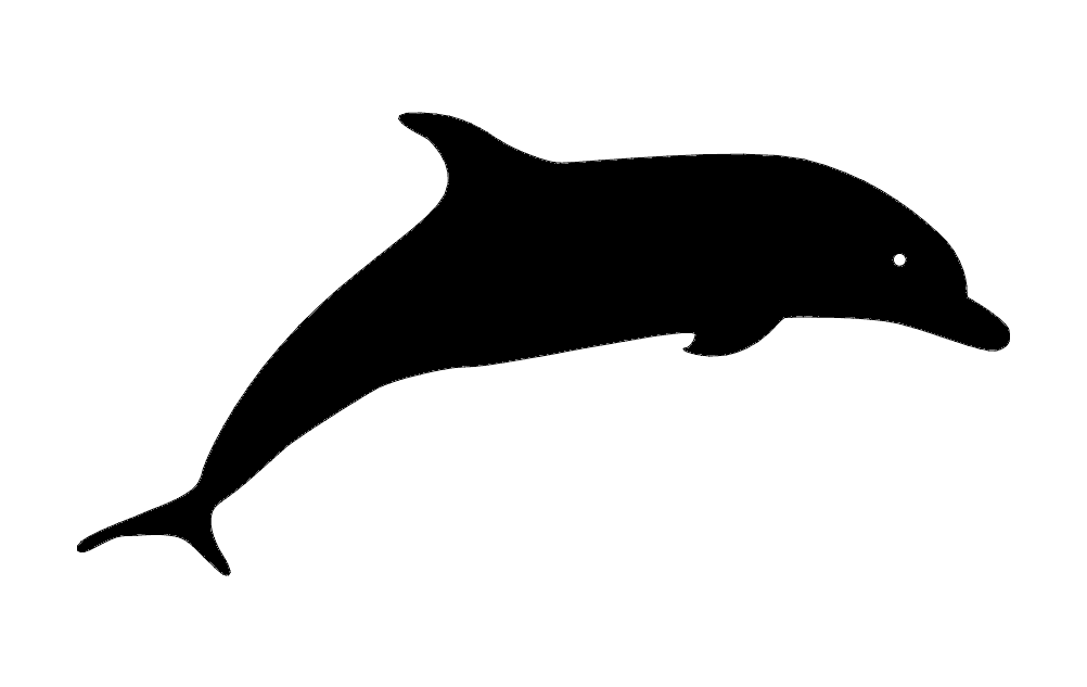 Dolphin Silhouette Vector File for Laser Cutting DXF