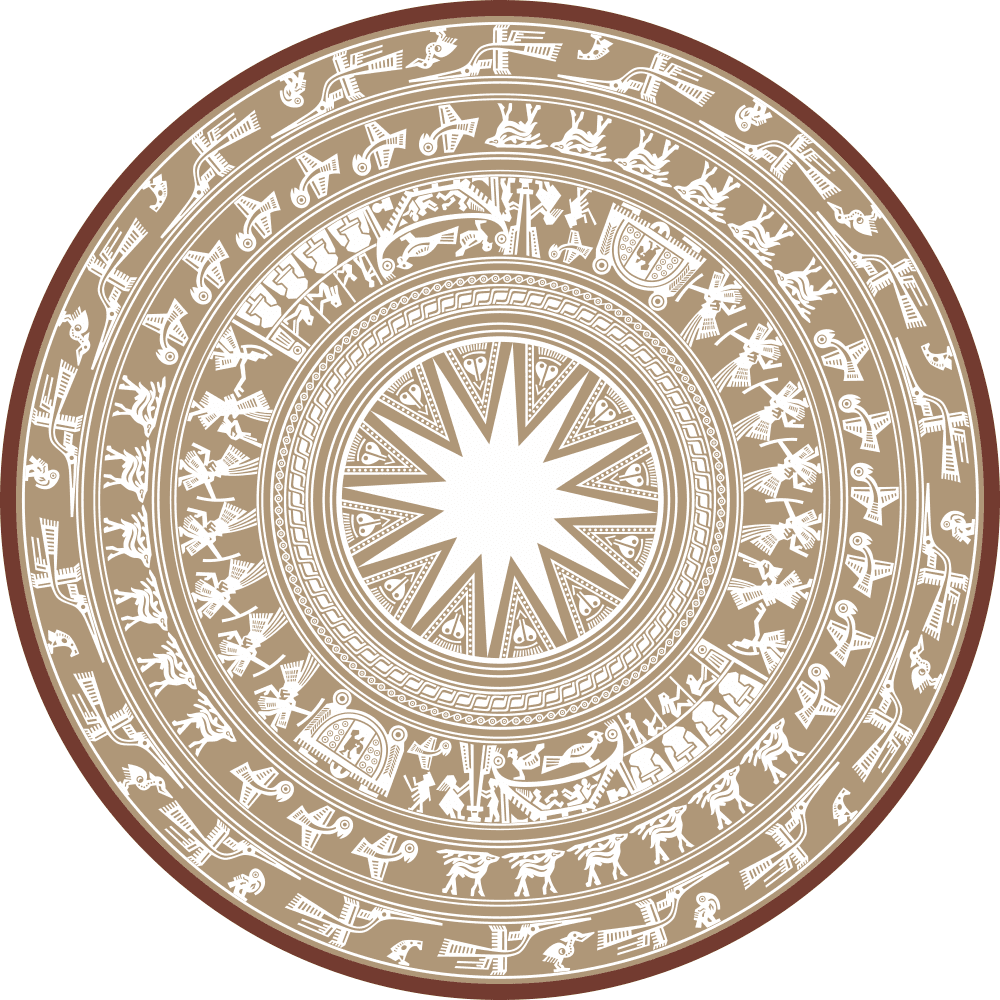 Dong Son Drum Vector - Traditional Vietnamese Art Pattern