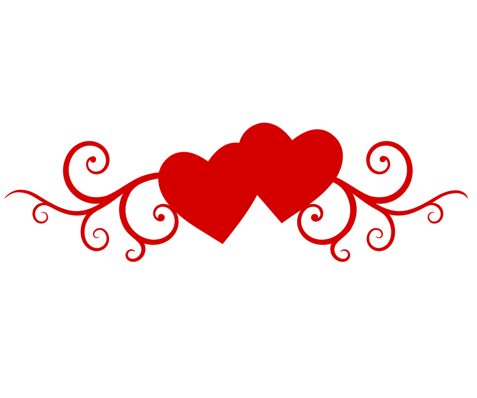 Double Heart Flourish Vector for Laser Cutting, SVG File