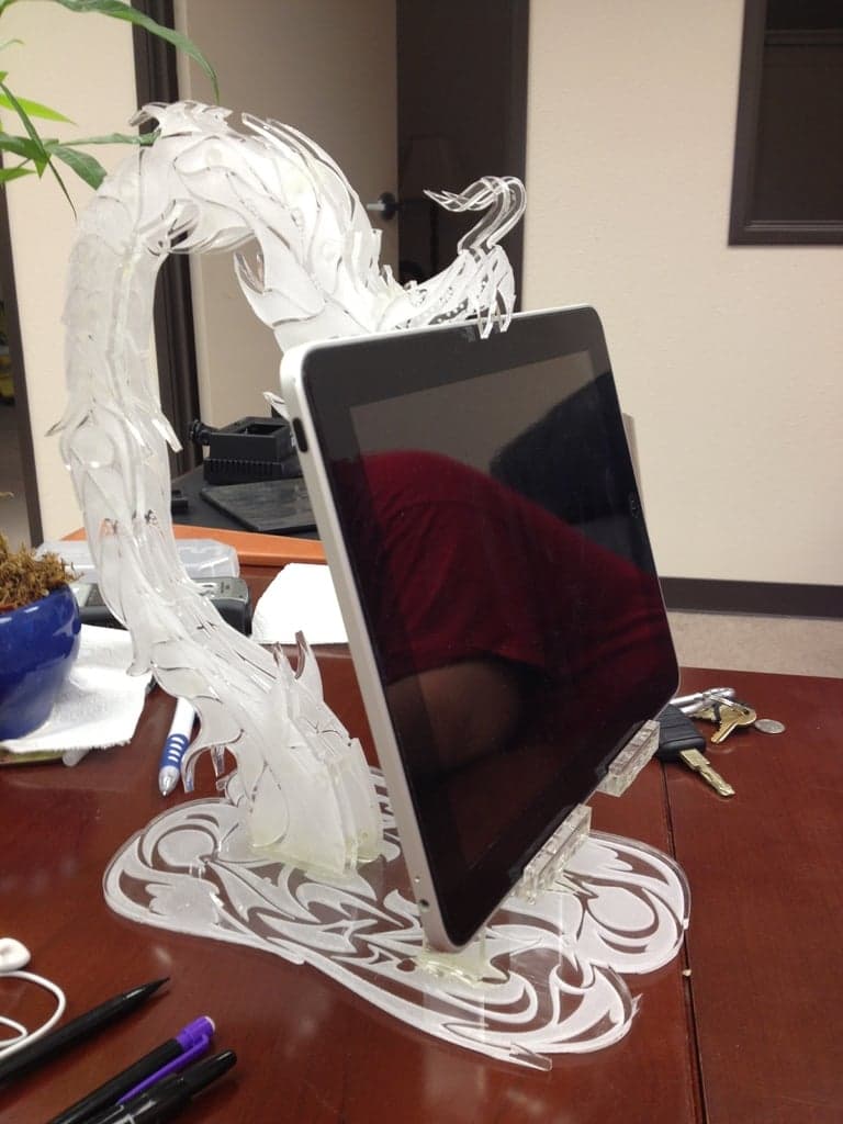 Dragon 3D Tablet Stand Laser Cut Vector File