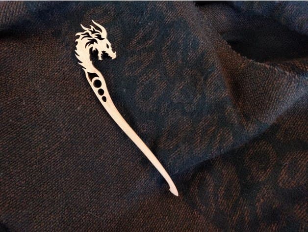 Dragon Hair Stick Laser Cut File SVG