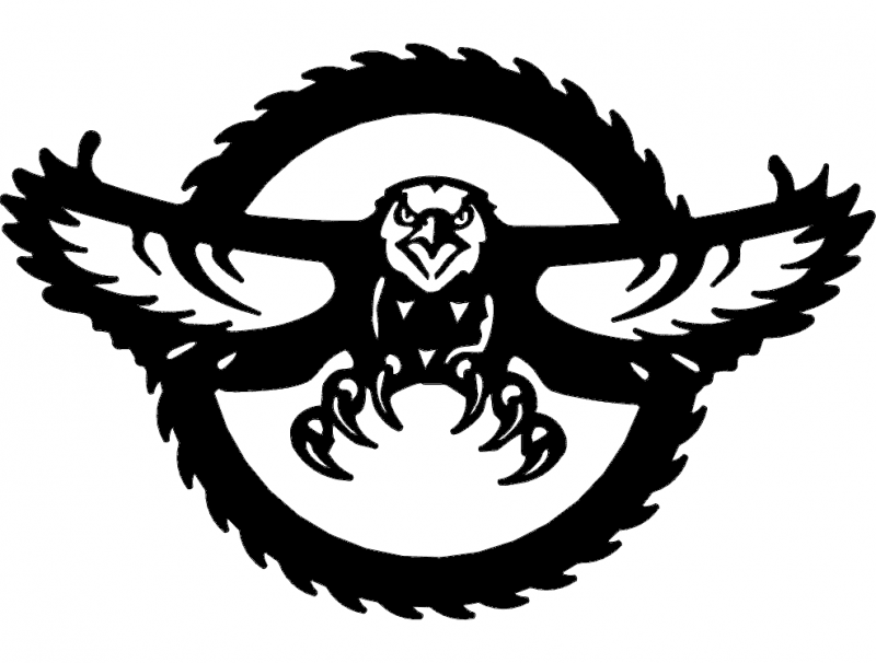 Eagle in Circular Saw Blade Vector File for CNC Cutting