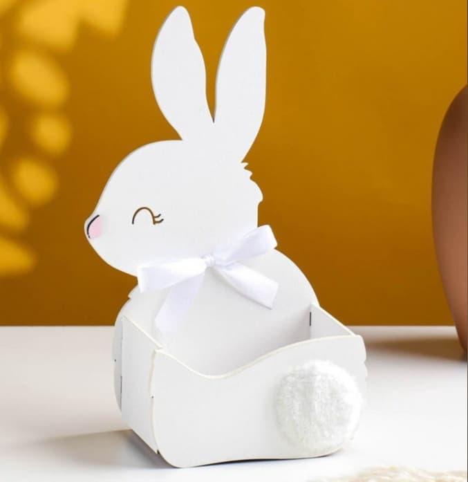 Easter Bunny Basket Laser Cut Design Vector File