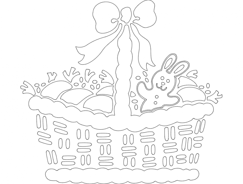 Easter Bunny Basket Vector File for Laser Cutting (DXF)
