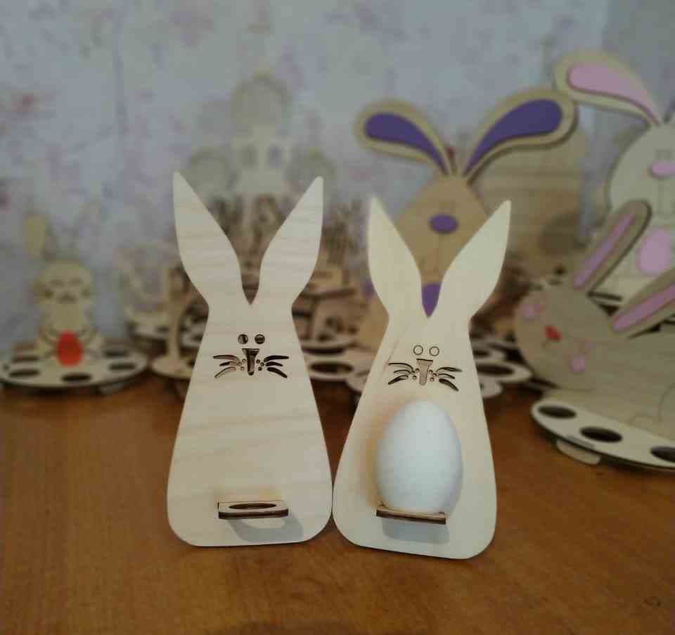 Easter Bunny Egg Holder Laser Cut Vector Design (DXF, CDR)