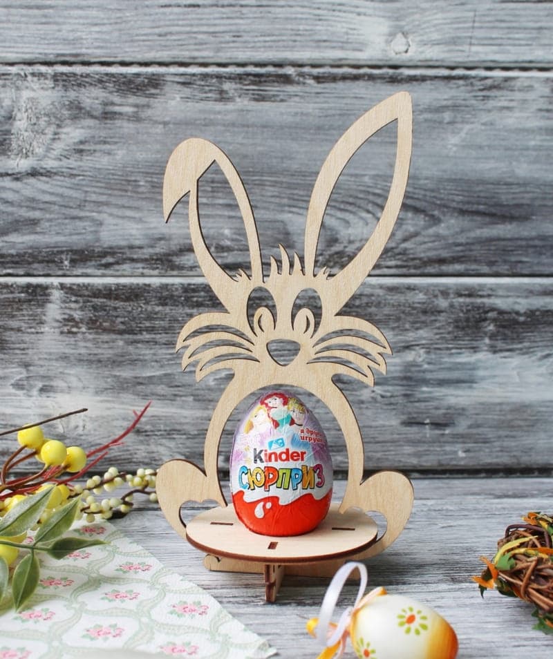 Easter Bunny Kinder Egg Holder Laser Cut Vector File
