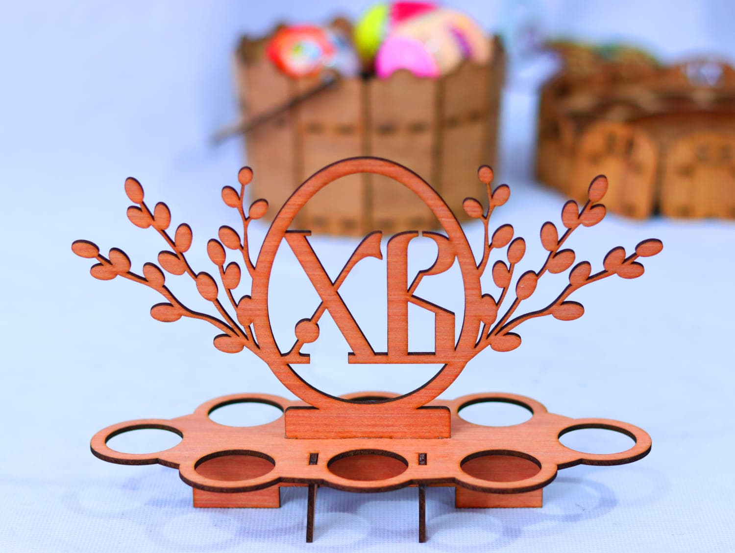 Easter Egg Holder with XB Symbol Laser Cut Vector File