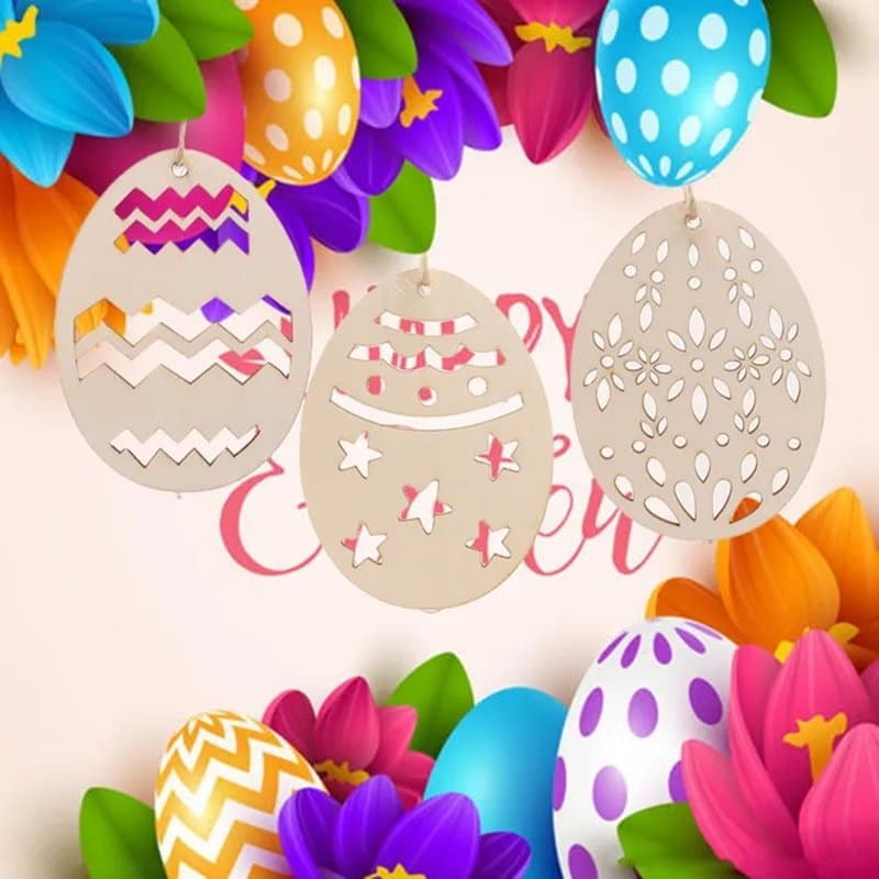 Easter Egg Ornaments Laser Cut Files SVG DXF