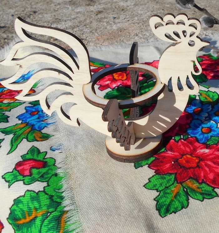 Easter Rooster Egg Holder Laser Cut Vector File