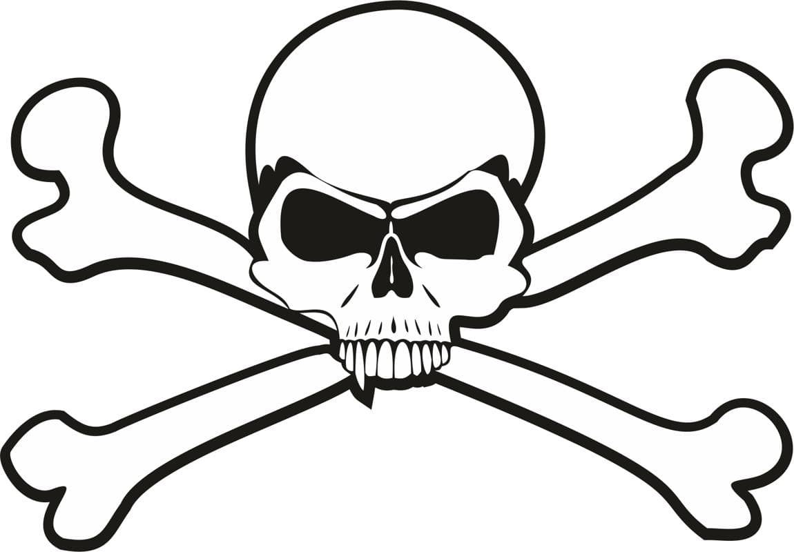 Edgy Skull and Crossbones Vector Design for CNC Laser Cutting