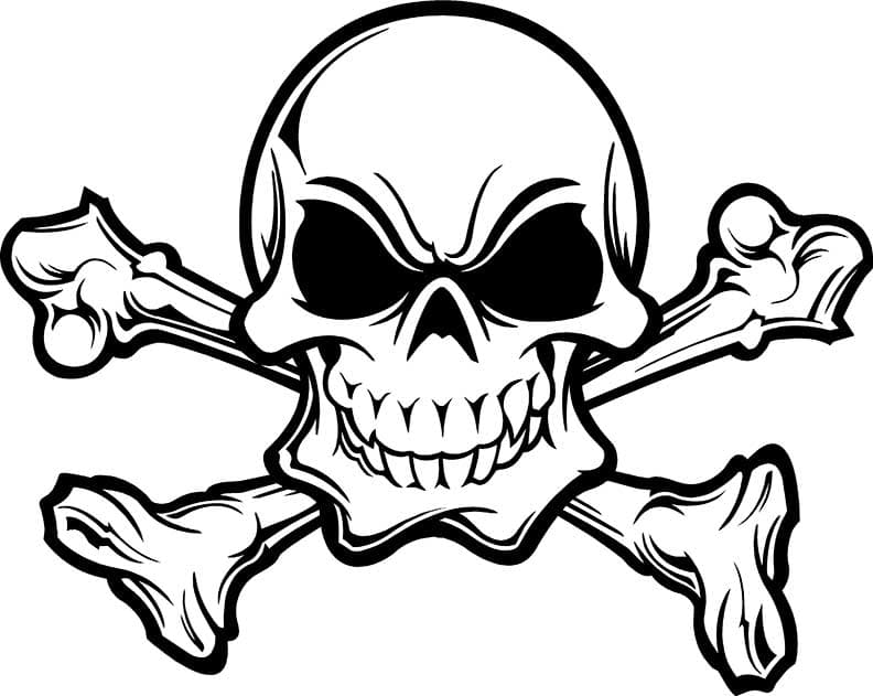 Edgy Skull and Crossbones Vector File for Laser Cutting DXF