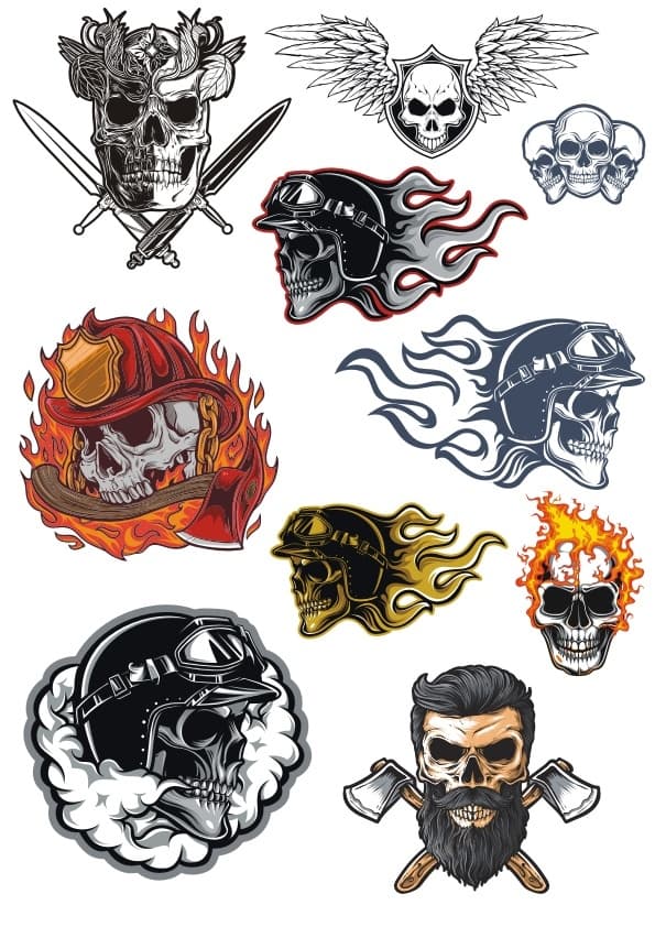 Edgy Skull Vector Collection for Laser Cutting and CNC