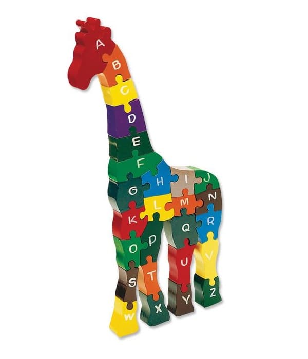 Educational Giraffe Alphabet Puzzle Laser Cut Vector SVG File