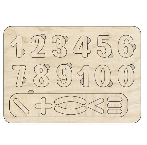 Educational Math Numbers Puzzle Vector File for Laser Cutting