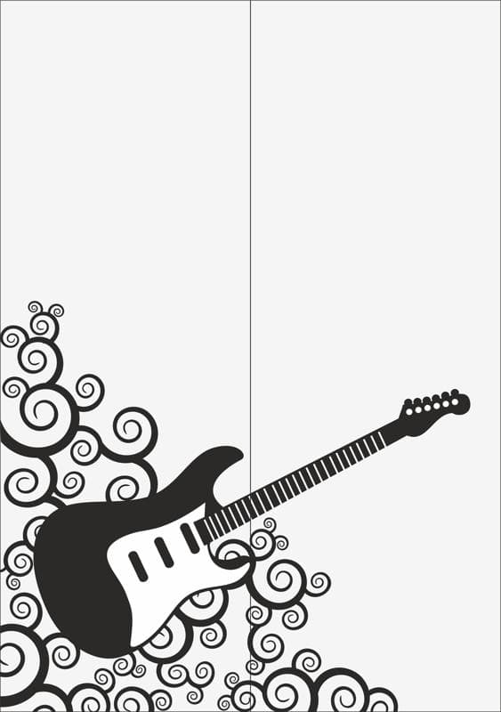 Electric Guitar Swirl Pattern Laser Cut Vector File