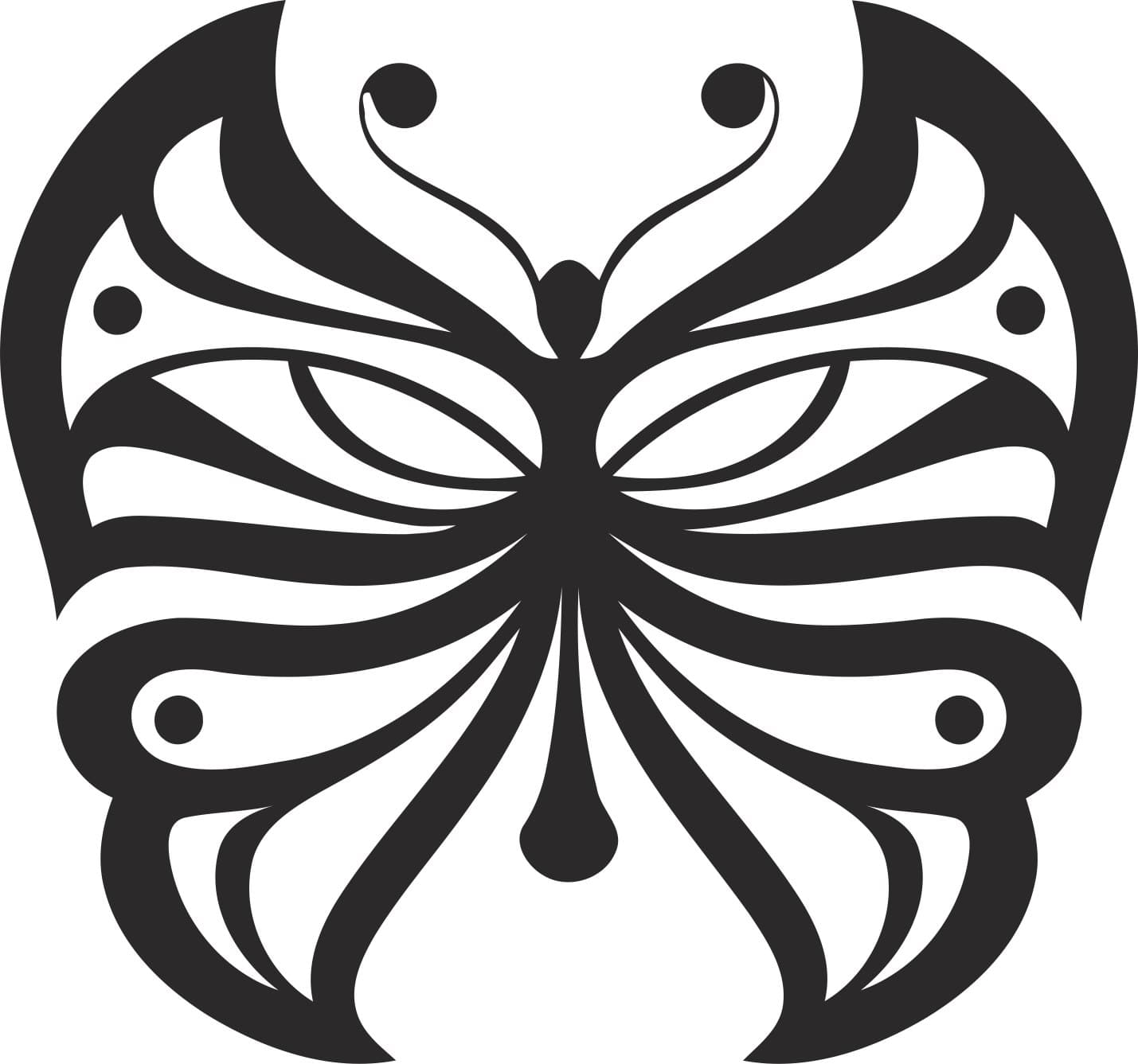 Elegant Abstract Butterfly Vector Design for Laser Cutting