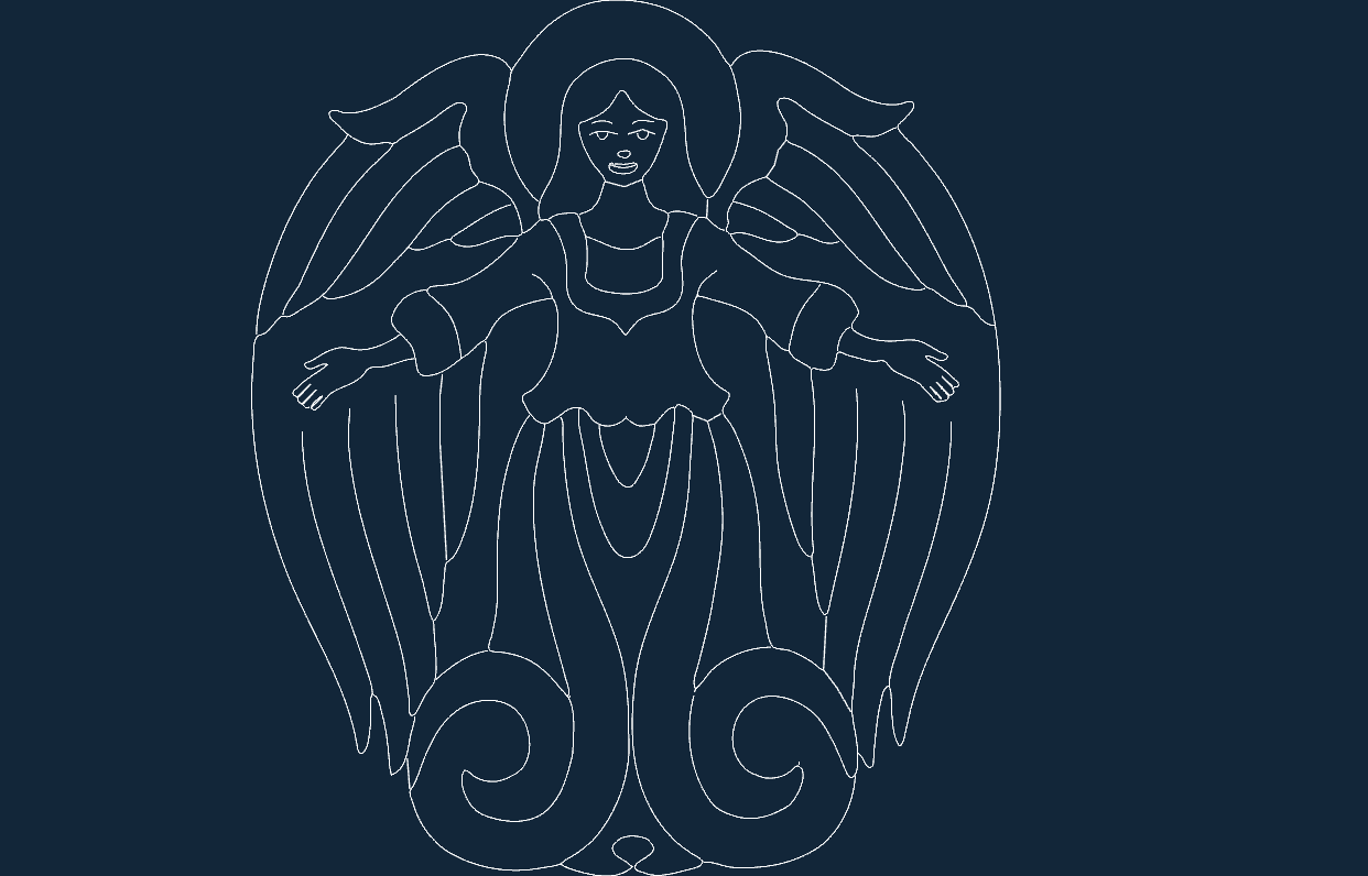 Elegant Angel Silhouette Vector Design for Laser Cutting DXF