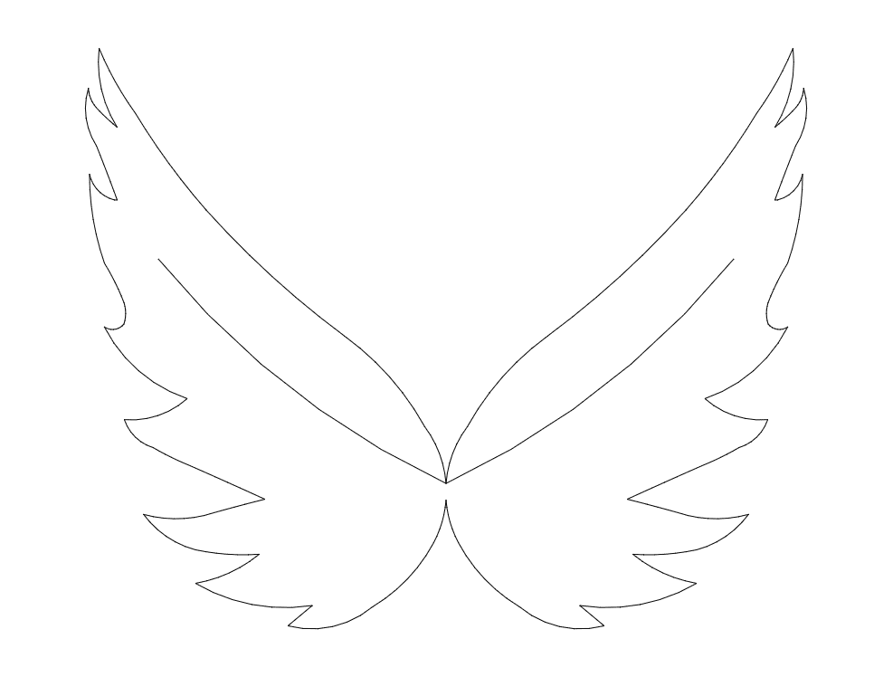 Elegant Angel Wings Vector Design DXF File