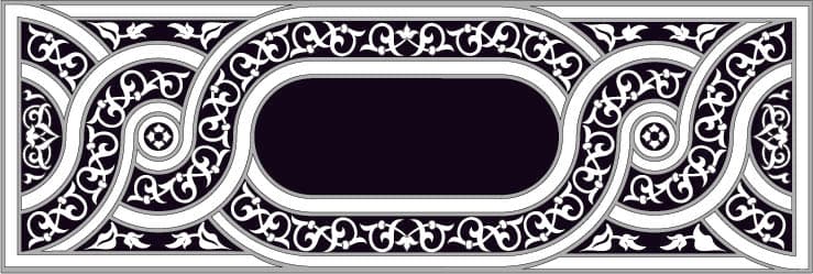 Elegant Arabesque Border Vector Design for Laser Cutting