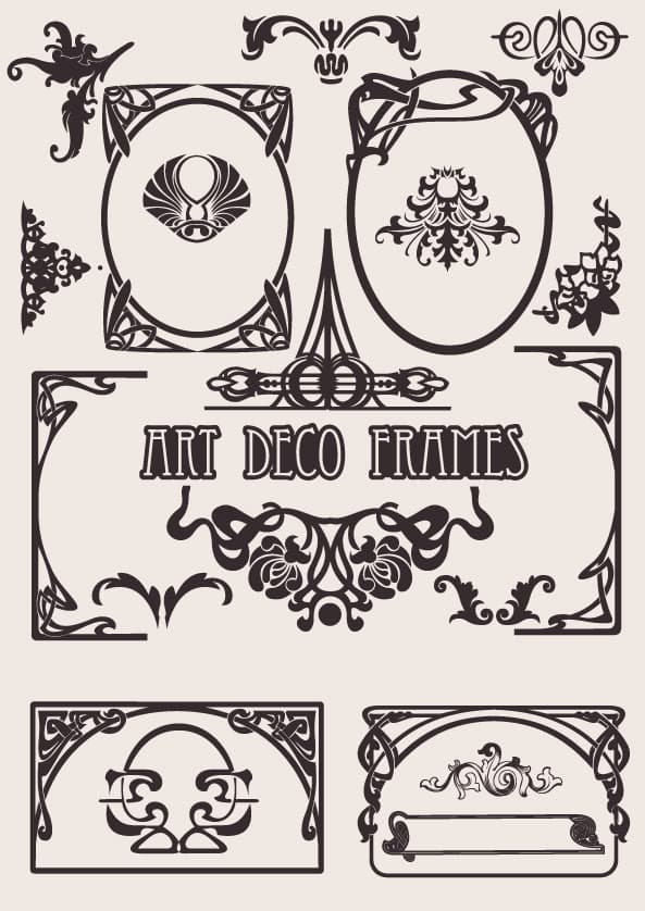 Elegant Art Deco Frames Vector Collection for Laser Cutting
