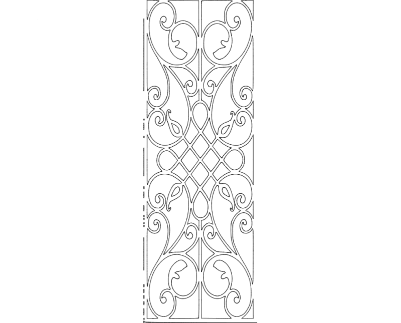 Elegant Baroque Grille Pattern DXF Vector for Laser Cutting