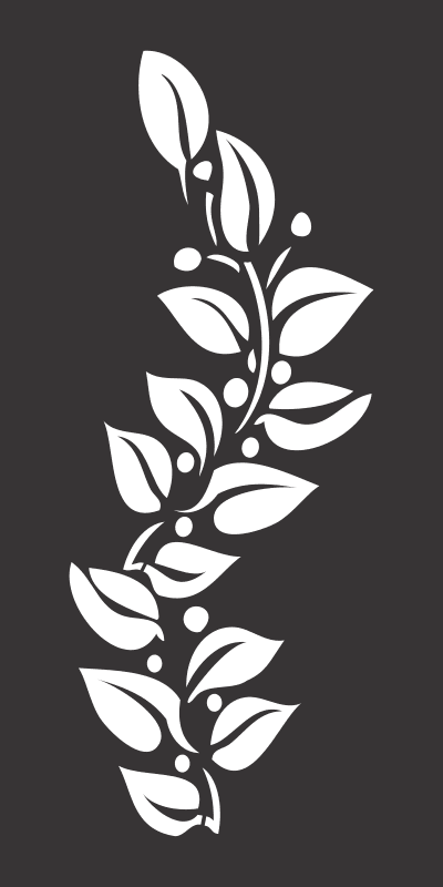 Elegant Botanical Leaf Branch Vector Design for Laser Cutting