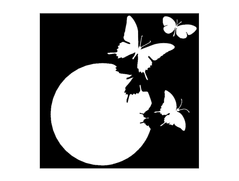 Elegant Butterfly and Moon Silhouette Vector DXF File