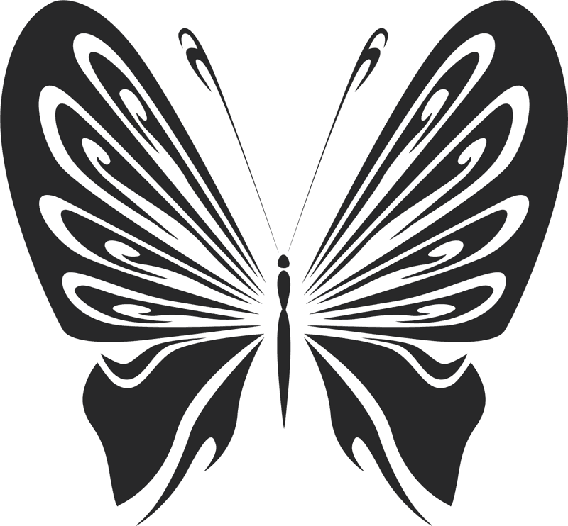 Elegant Butterfly Vector Art for Laser Cutting DXF File