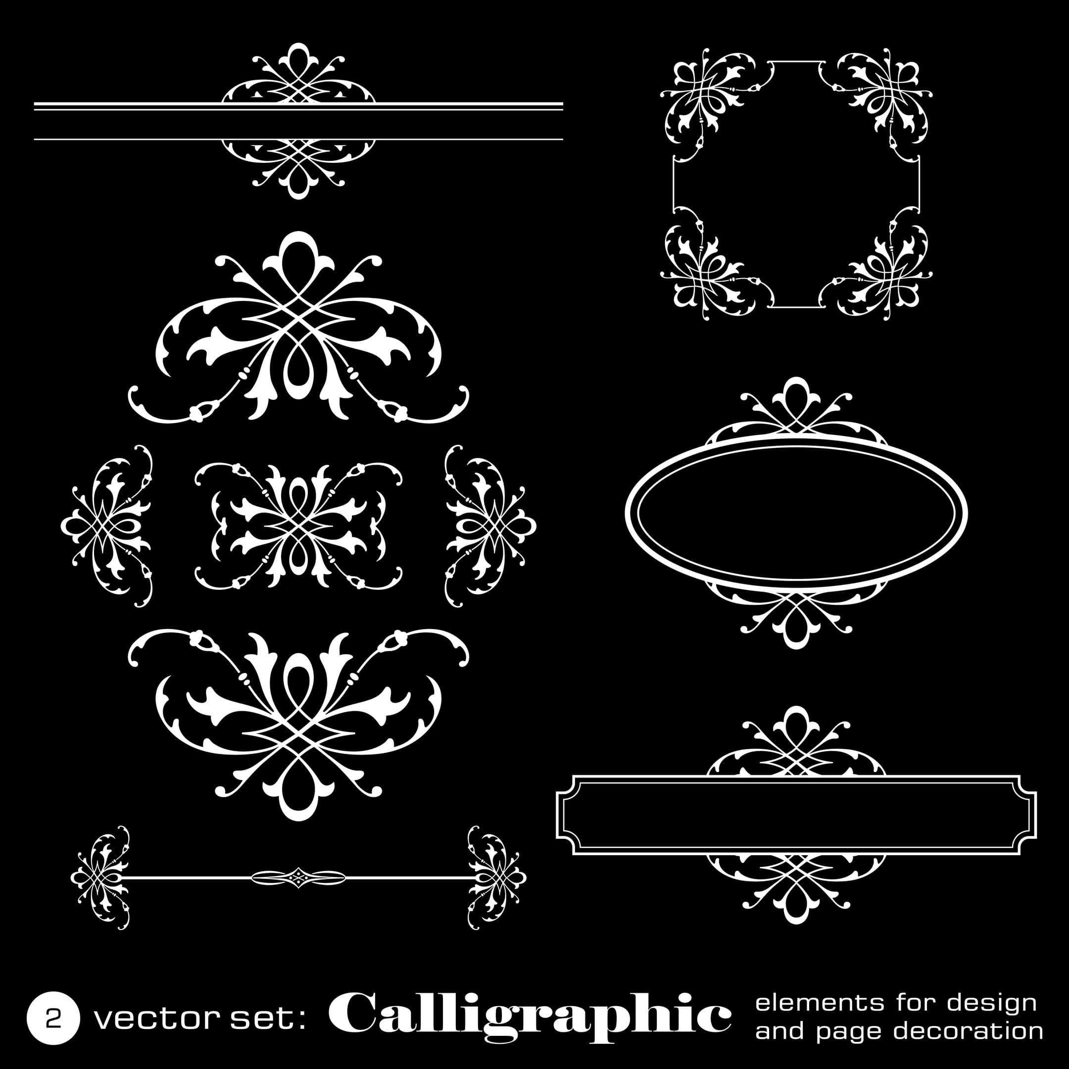 Elegant Calligraphic Flourish Elements Vector Set for Laser Cutting