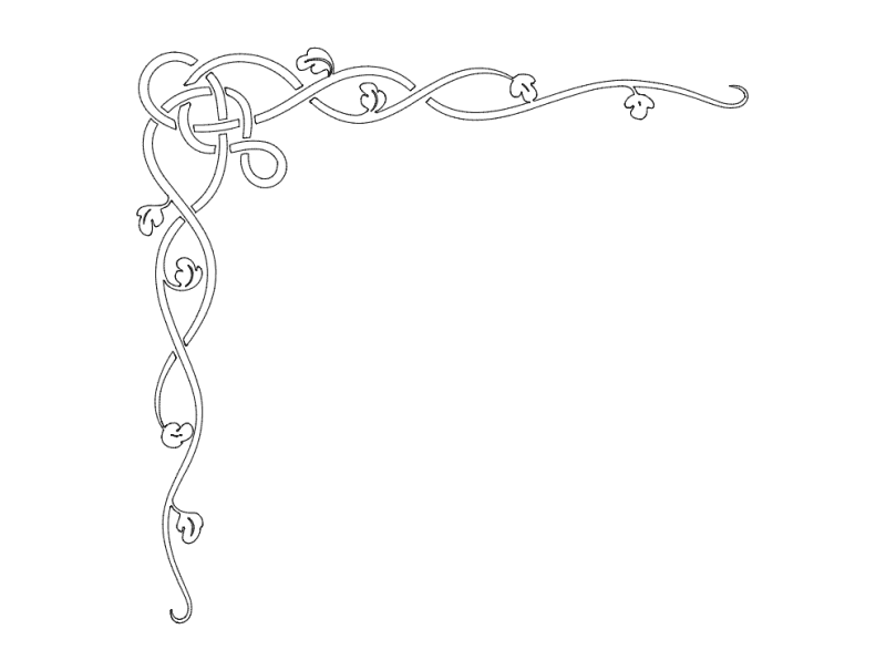 Elegant Celtic Vine Corner Vector Design for Laser Cutting DXF
