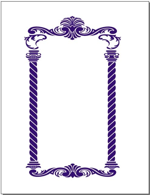 Elegant Classical Column Frame Vector Design DXF