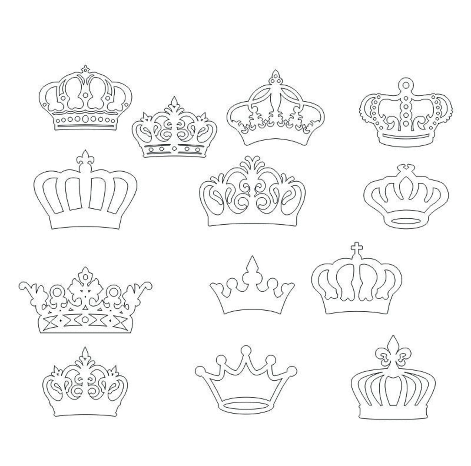 Elegant Crown Collection Vector Set for Laser Cutting DXF