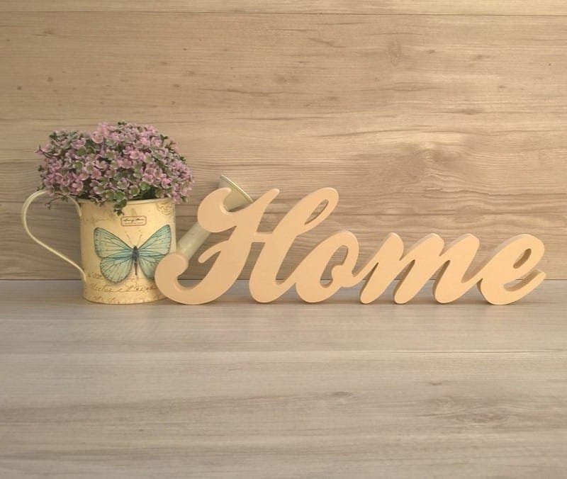 Elegant Cursive Home Sign Laser Cut Vector File