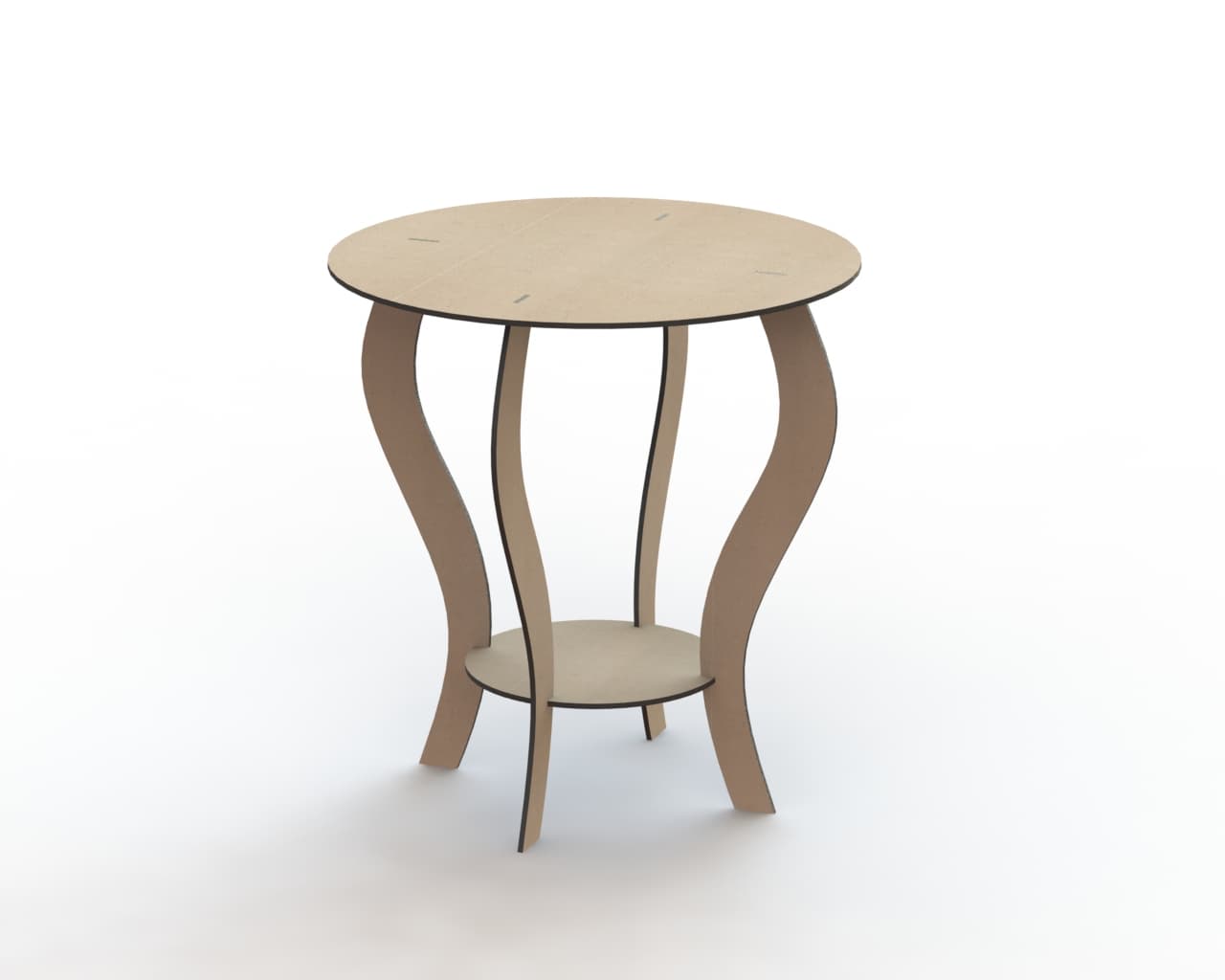 Elegant Curved Side Table Laser Cut File DXF CDR