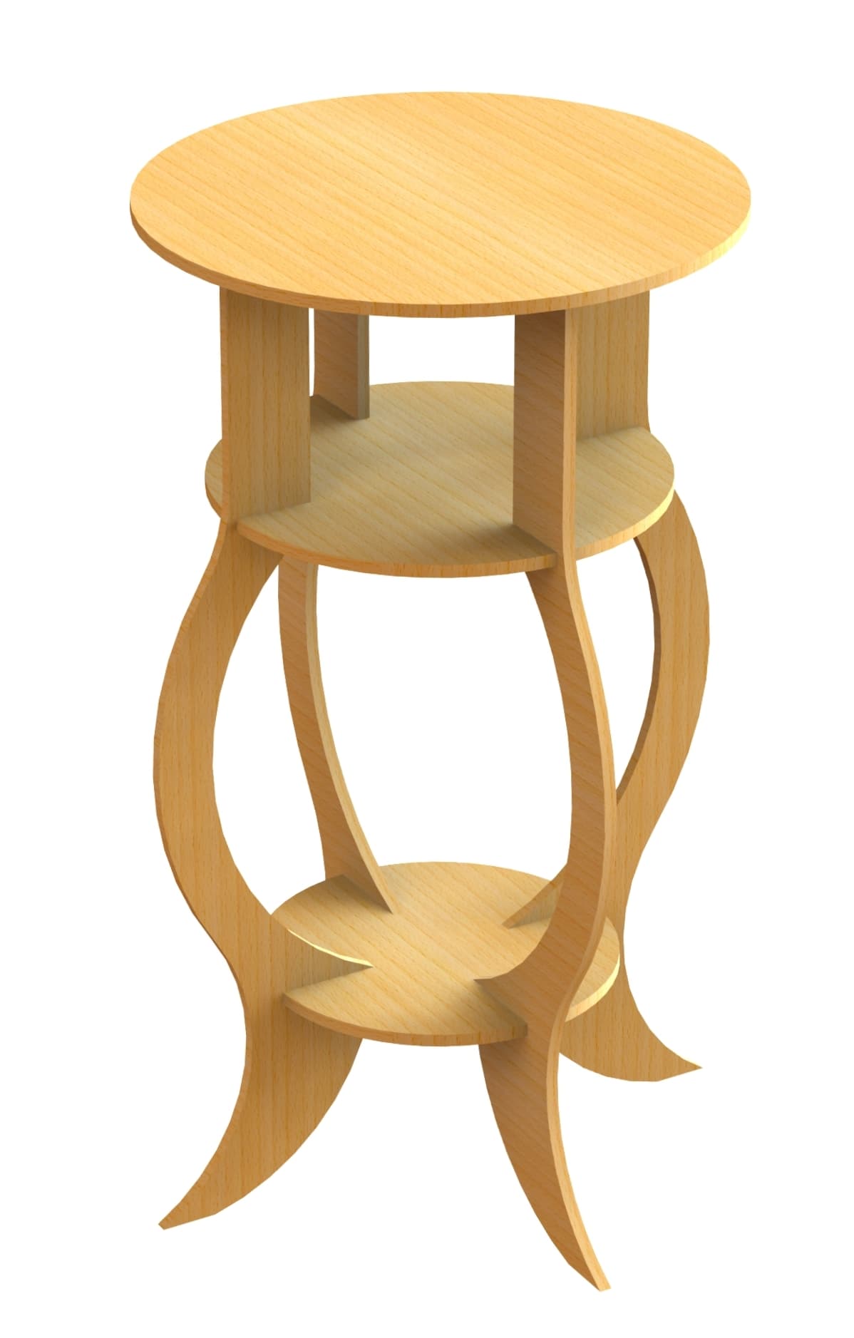 Elegant Curved Side Table Laser Cut Vector File (DXF)